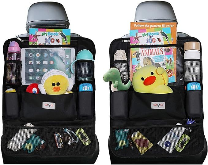 SURDOCA Car Seat Organizer with 10.5'' Tablet Holder, 9 Pockets, 4th Generation Road Trip Essenti... | Amazon (US)