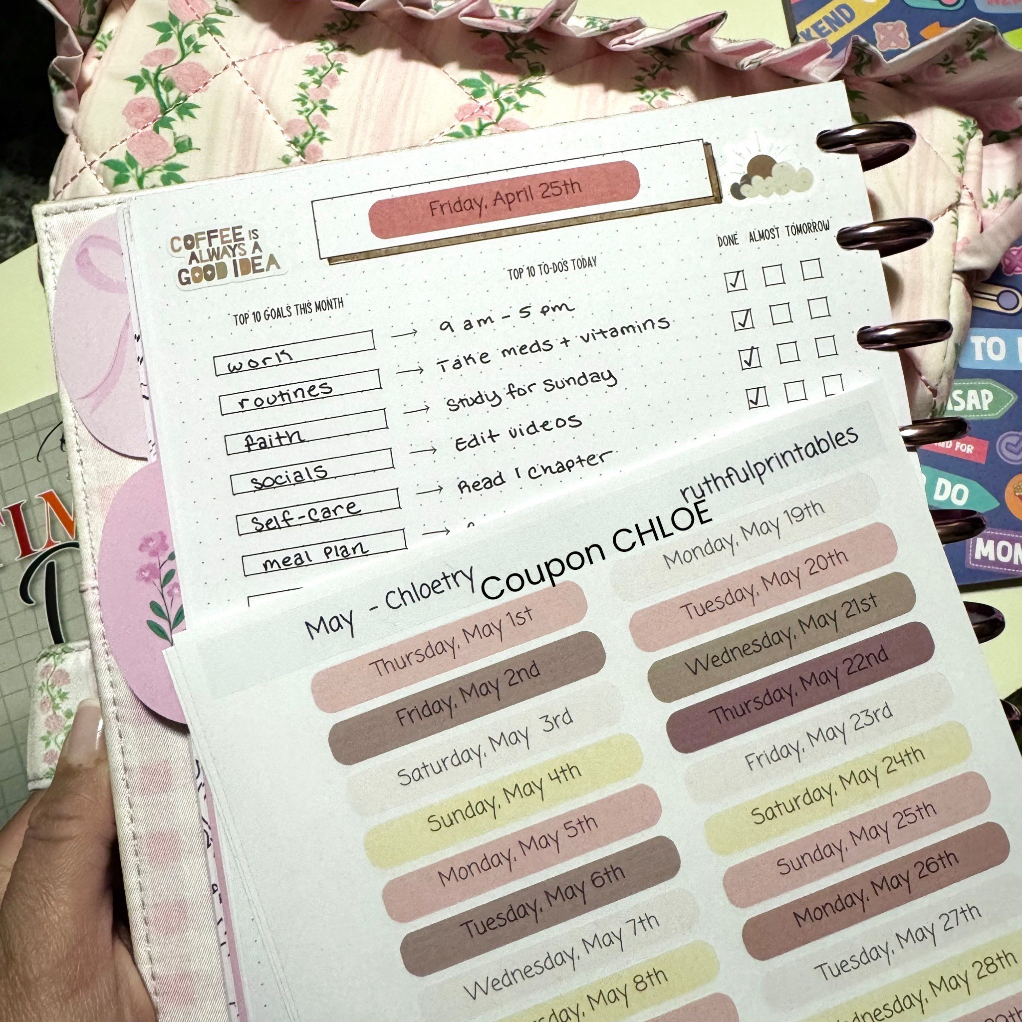 A new month means new stickers! Love being able to date my Daily Grind planner with these. Save at checkout with coupon CHLOE. 