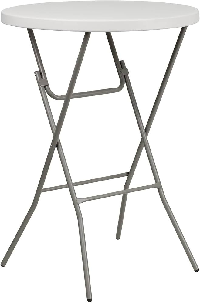 Flash Furniture Kathryn 2.63-Foot Round Granite White Plastic Bar Height Folding Table | Amazon (US)