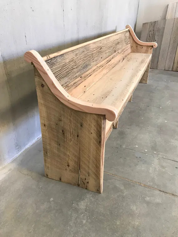 Reclaimed solid wood raw wax finish dining / entry /bedroom/footboard bench | Etsy (US)