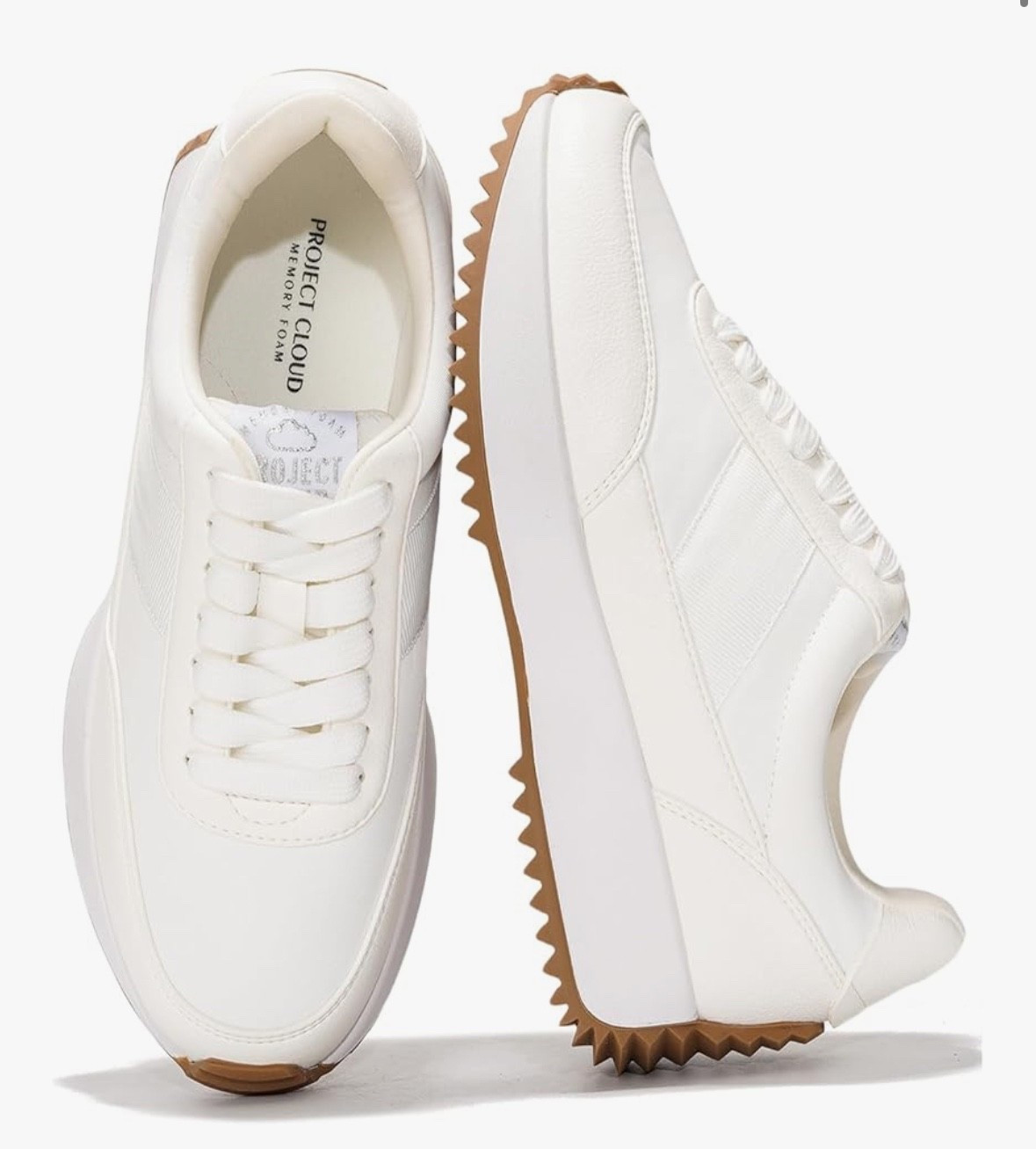 Project Cloud Womens Sneakers - Memory Foam Insole and Lightweight Spring Shoes - Non-Slip Lace Up Trendy Shoes - Fashion Sneakers for Women 2025
