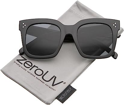 Retro Oversized Square Sunglasses for Women with Flat Lens 50mm | Amazon (US)