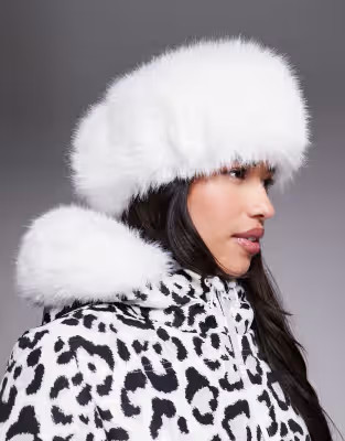 ASOS 4505 Ski faux fur headband in white | ASOS (Global)
