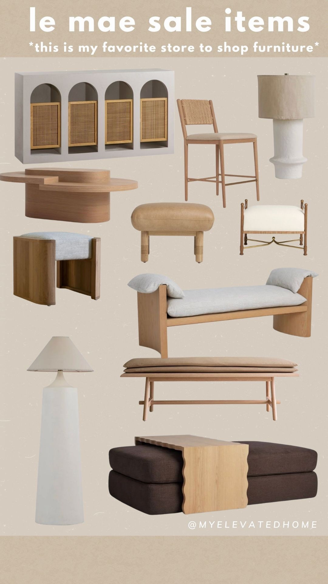 Le Mae is my favorite home decor store. Their furniture is stunning and timeless and the stain on their white oak pieces is 🤌🏼🤌🏼 There are so many great pieces currently on sale to include my unique coffee table which is 50% off !!!  
