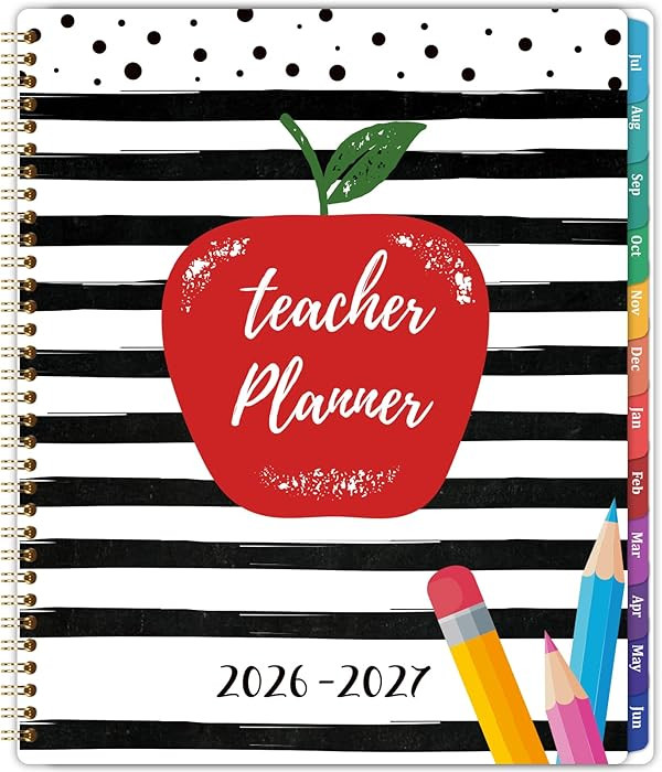 2026-2027 Teacher Planner, Lesson Planner 2026-2027, July 2026 - June 2027, 8.5" x 11", Spiral Bo... | Amazon (US)
