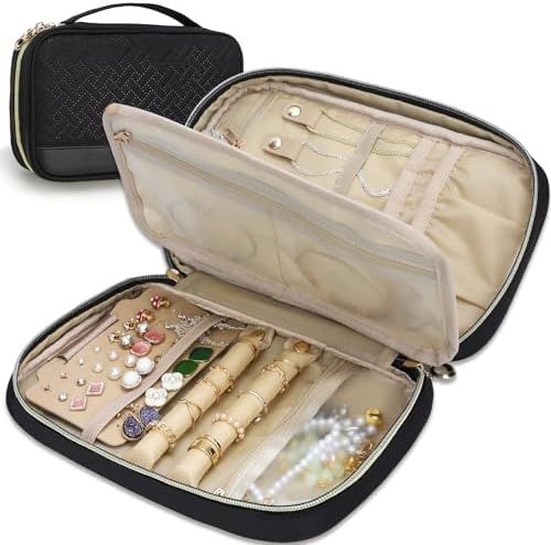 BAGSMART Jewelry Organizer Bag Travel Jewelry Storage Cases for Necklace, Earrings, Rings, Bracel... | Amazon (US)