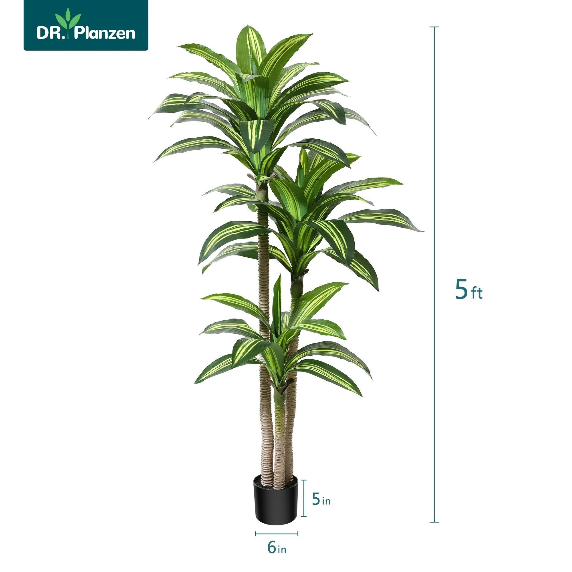 Artificial Plants, 5ft Dracaena Tree Faux Plants Indoor Outdoor Decor Fake Tree in Pot Slik Plant... | Walmart (US)