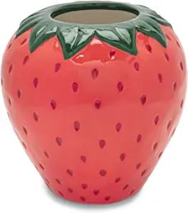 ban.do Vintage Inspired Strawberry Vase, Decorative Ceramic Vase, Large Flower Vase, Unique Straw... | Amazon (US)