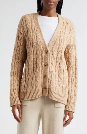 ATM Anthony Thomas Melillo Cable Knit Wool & Cotton Blend V-Neck Cardigan | Nordstrom | Nordstrom