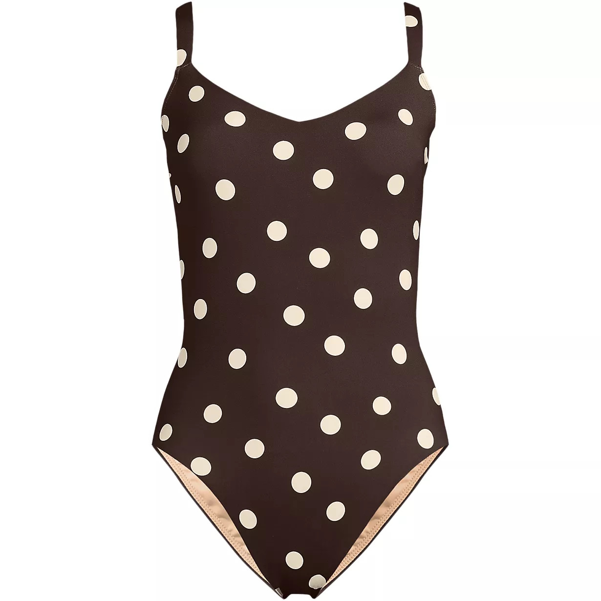 Women's V-Neck High Leg Strappy Back One Piece | Lands' End (US)