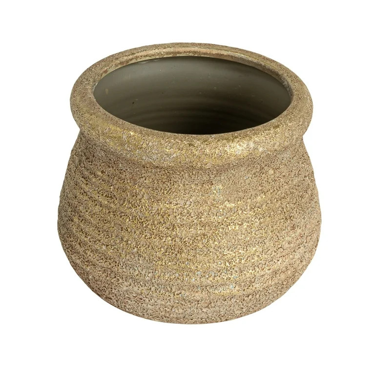 Creative Co-Op Round Volcano Terra-cotta Planter, Gold | Walmart (US)