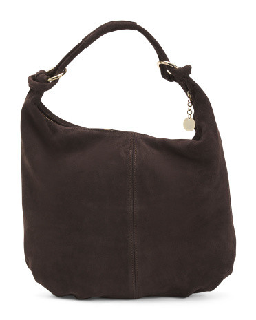 Made In Italy Suede Ring Handle Hobo | TJ Maxx