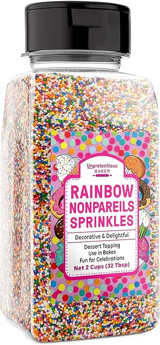 Unpretentious Rainbow Nonpareils Sprinkles, Perfect for Festivities, Multi-Use Shaker Bottle, Des... | Amazon (US)
