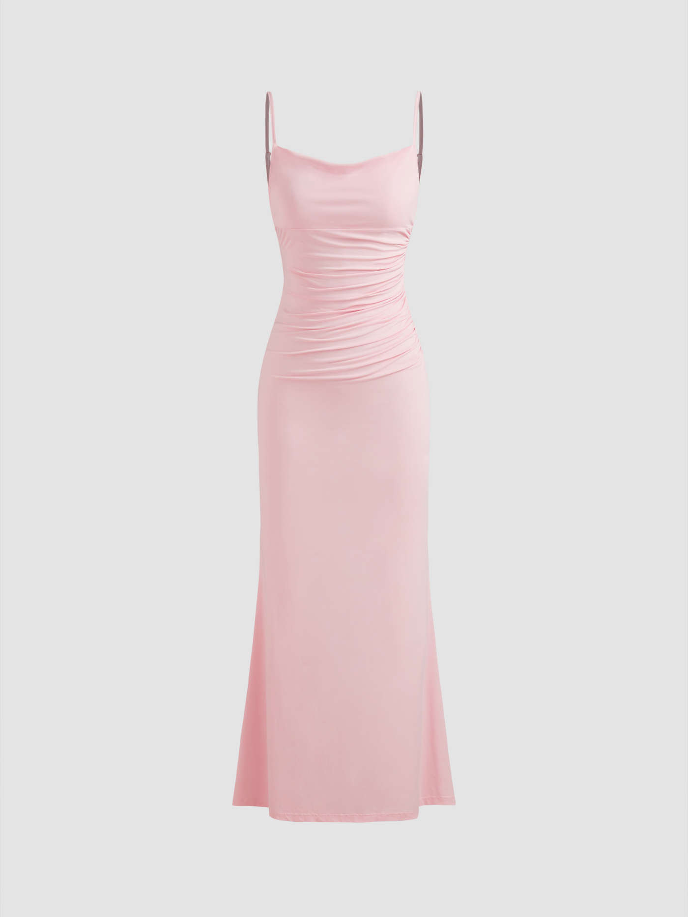 Cowl Neck Ruched Backless Maxi Dress | Cider