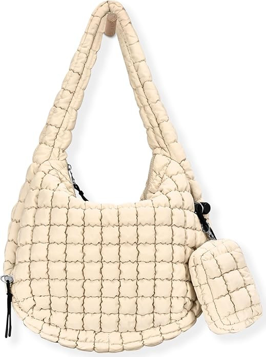 Puffer Tote Bag for Women Quilted Tote Bag Large Crossbody Bag Puffy Bag Hobo Bag Lightweight Car... | Amazon (US)