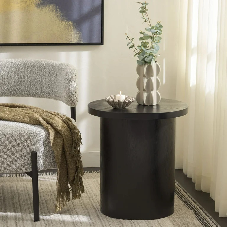 Safavieh Ekon Modern Wood Oval End Table, Black | Walmart (US)