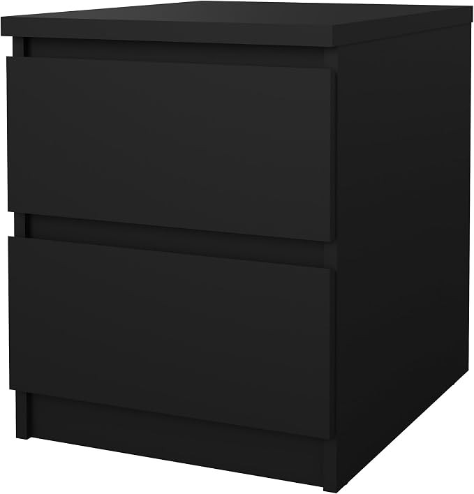 Tvilum 2 Drawer Bedroom Nightstand Nighstand, 19.69 in x 15.91 in x 19.49 in, Black | Amazon (US)