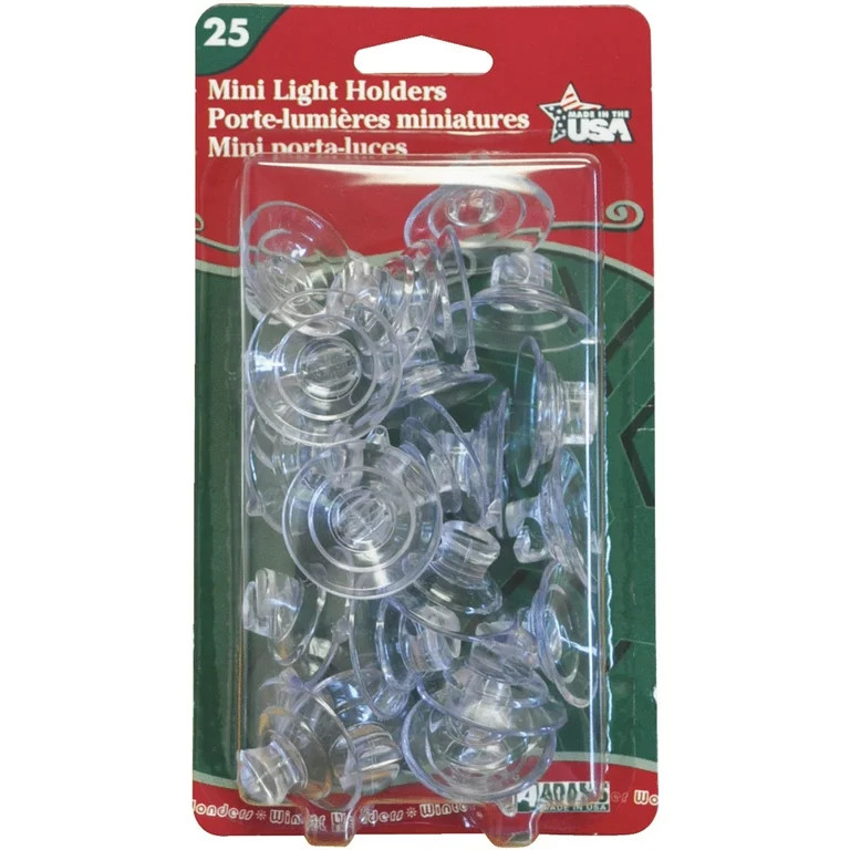 Adams 7501-00-1040 Clear Mini Suction Cup Hooks Light Holders | Walmart (US)