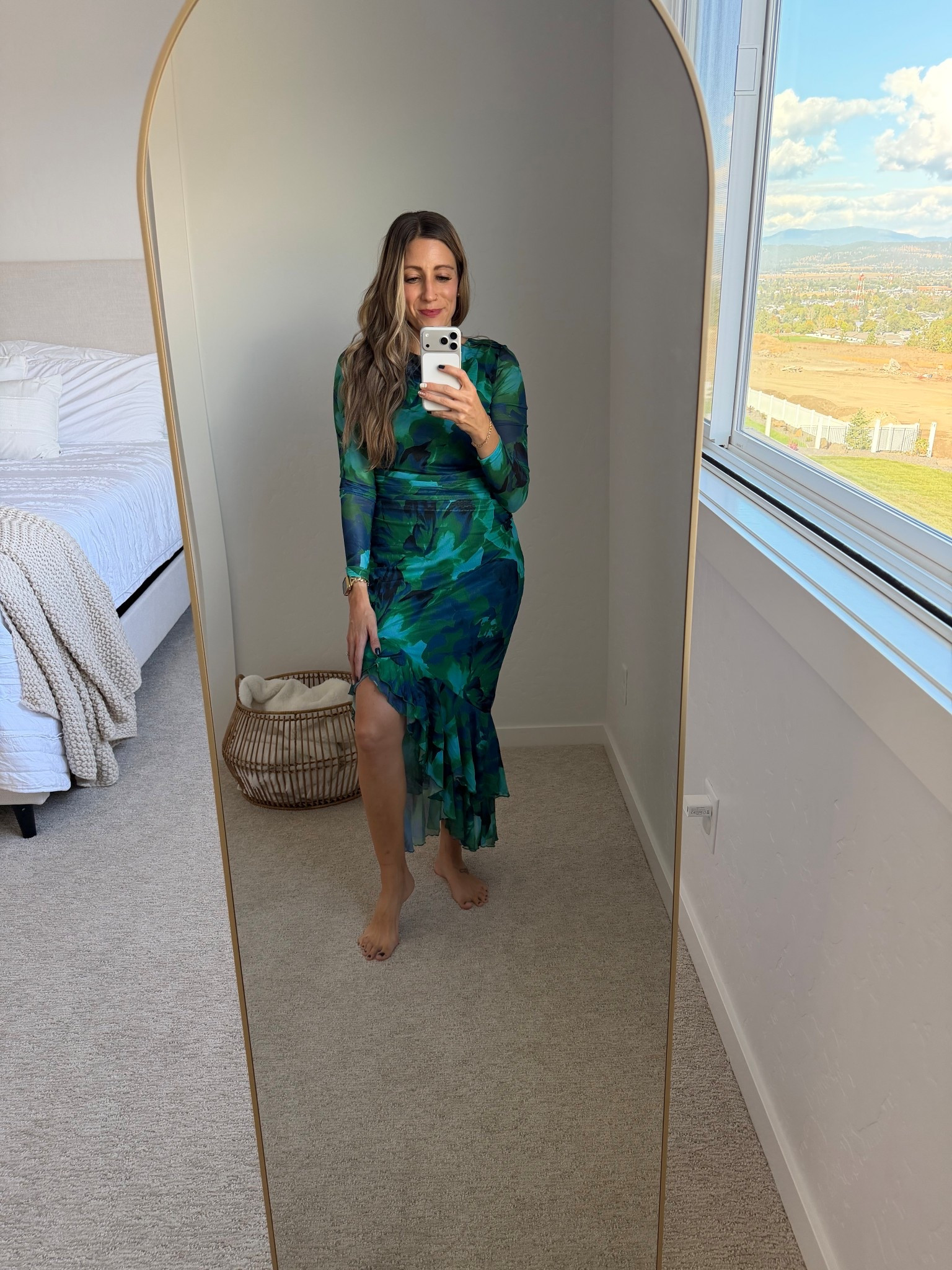 Turn heads in this ruched bodycon maxi Dress – featuring elegant long sleeves, a flirty ruffle hem, and a stunning mermaid silhouette. Perfect for formal events, weddings, and cocktail parties. I’m wearing a size medium. Under $35

#LTKStyleTip #LTKWedding #LTKFindsUnder50