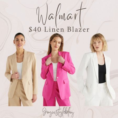 $40 Walmart Scoop Women's Ultimate One Button Linen Blazer, Sizes XS-XXL / workwear / work outfit / work blazer / 

#LTKworkwear #LTKover40 #LTKfindsunder50