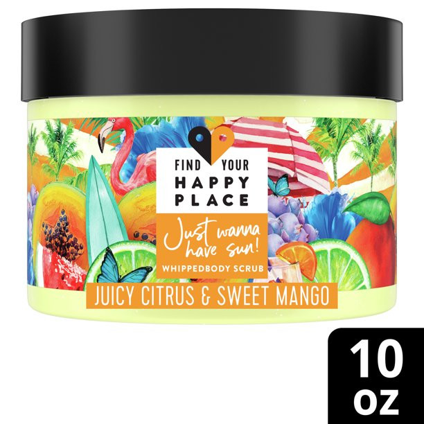 Find Your Happy Place Just Wanna Have Sun! Exfoliating Body Scrub Citrus & Mango 10 oz | Walmart (US)