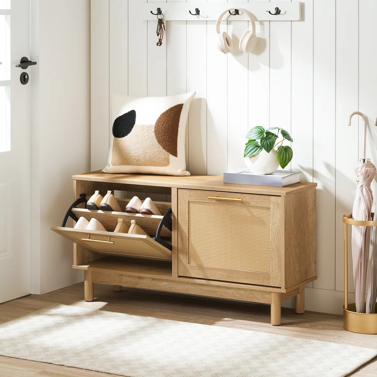 Entryway Bench With 2 Flip Drawers | Wayfair North America