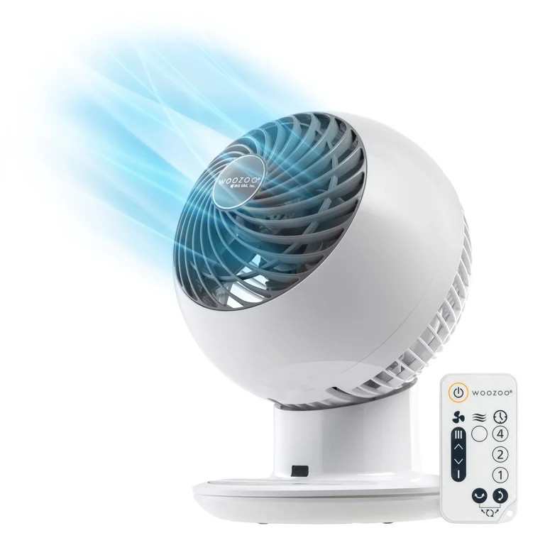 IRIS WOOZOO Fan with Remote, Oscillating Fan, Desk Fan, 5 Speeds, 90\u00b0 Adjustable Tilt, White | Walmart (US)