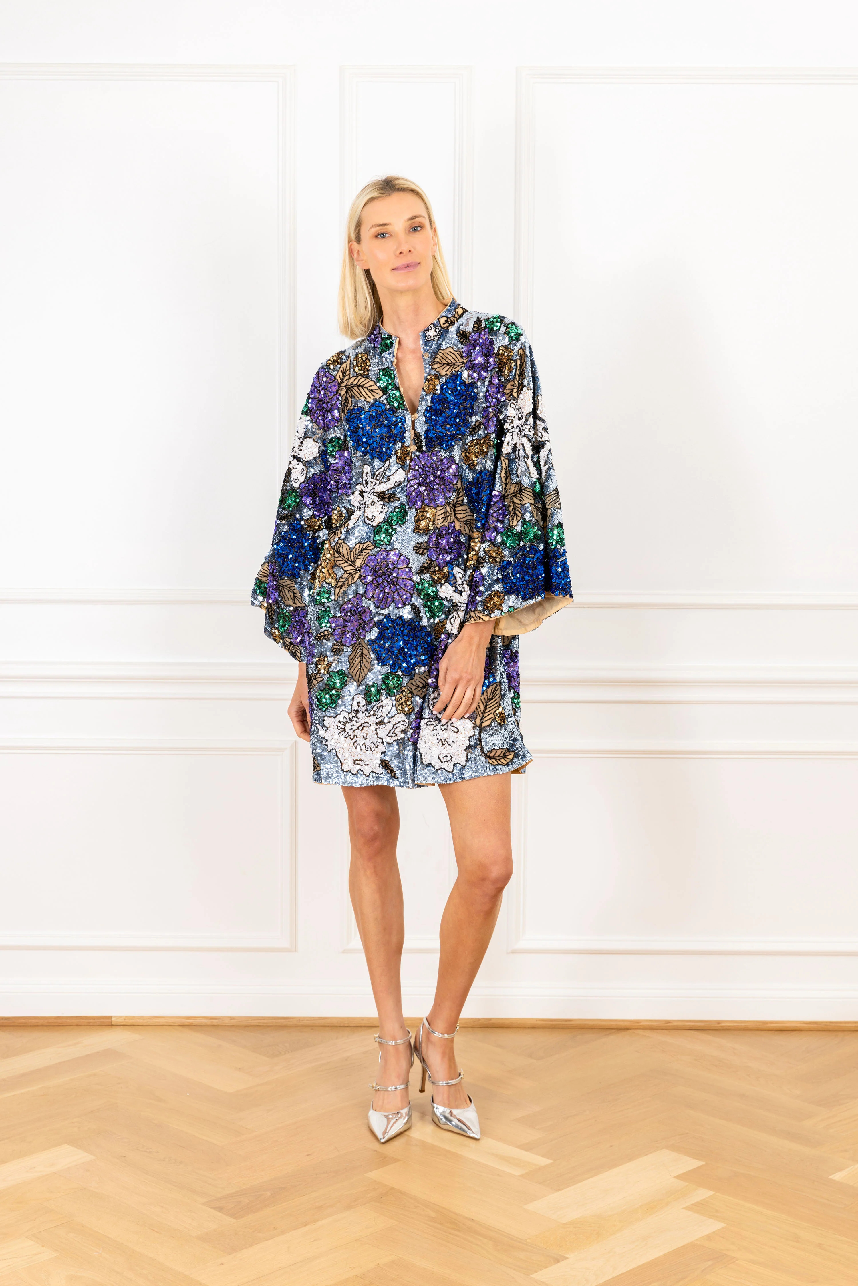 Jewel Tone Floral Mini Caftan | La Vie Style House