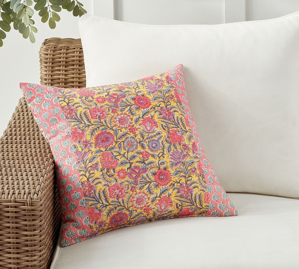 Sai Block Print Inspired Reversible Pillow | Pottery Barn (US)