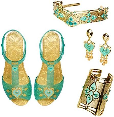 Aladdin Disney Jasmine Deluxe Royal Accessory Set, Includes: Shoes, Earrings, Cuff & Headdress | Amazon (US)