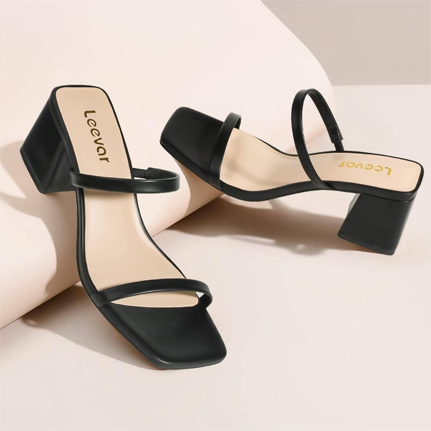 Square Toe Heeled Sandals for Women - Women's Low Block Heels Sandals - 2.25IN Open Toe Ankle Str... | SHEIN