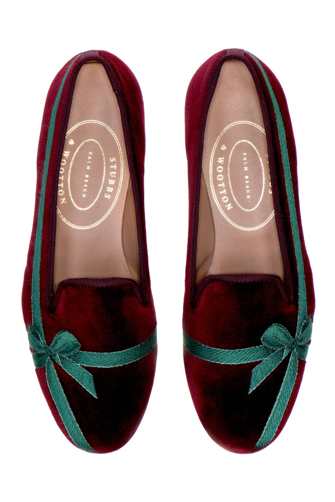 Women’s Bow Burgundy Slippers | Over The Moon