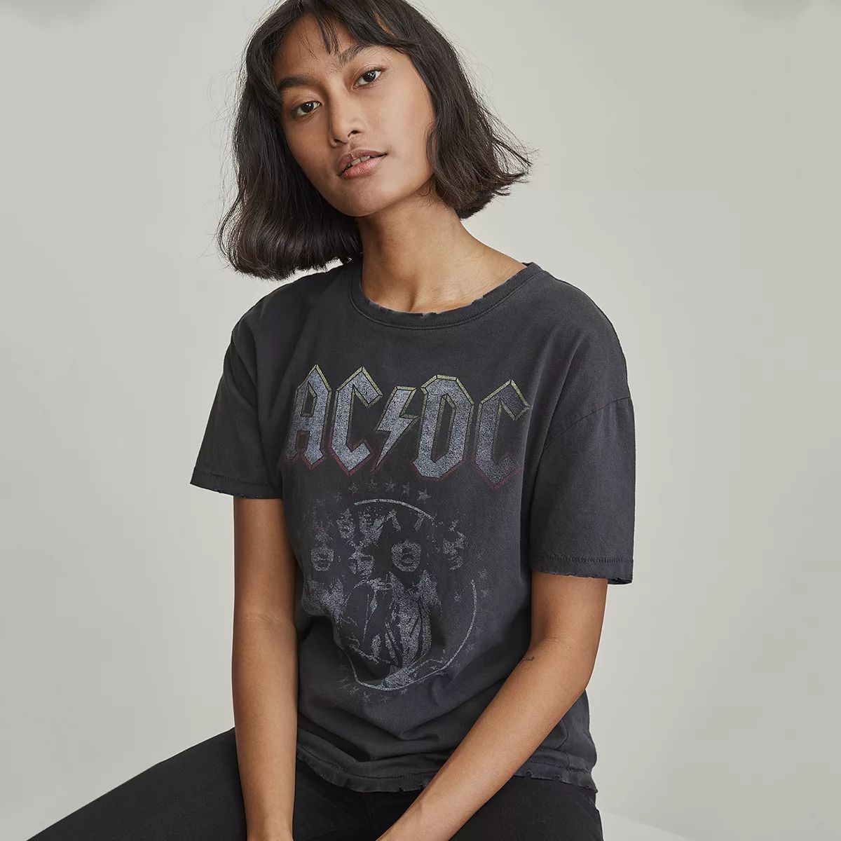 Women's Elizabeth and James AC/DC Vintage Graphic Tee | Kohl's