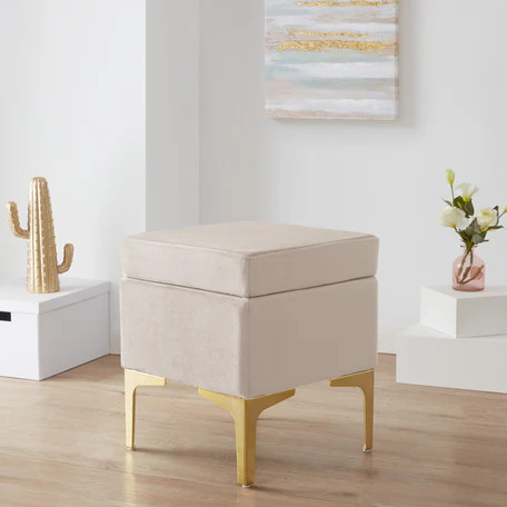 Square Velvet Ottoman | Dormify