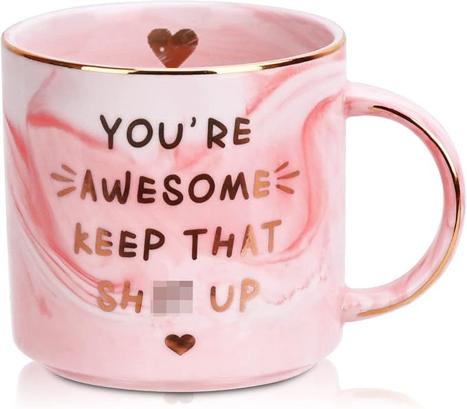Valentines Day Gifts for Her Wife Girlfriend from Husband Boyfriend, 12 OZ Novelty Coffee Mug Mot... | Amazon (US)