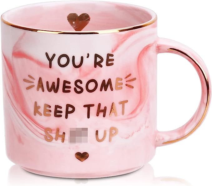 Valentines Day Gifts for Her Wife Girlfriend from Husband Boyfriend, 12 OZ Novelty Coffee Mug Mot... | Amazon (US)