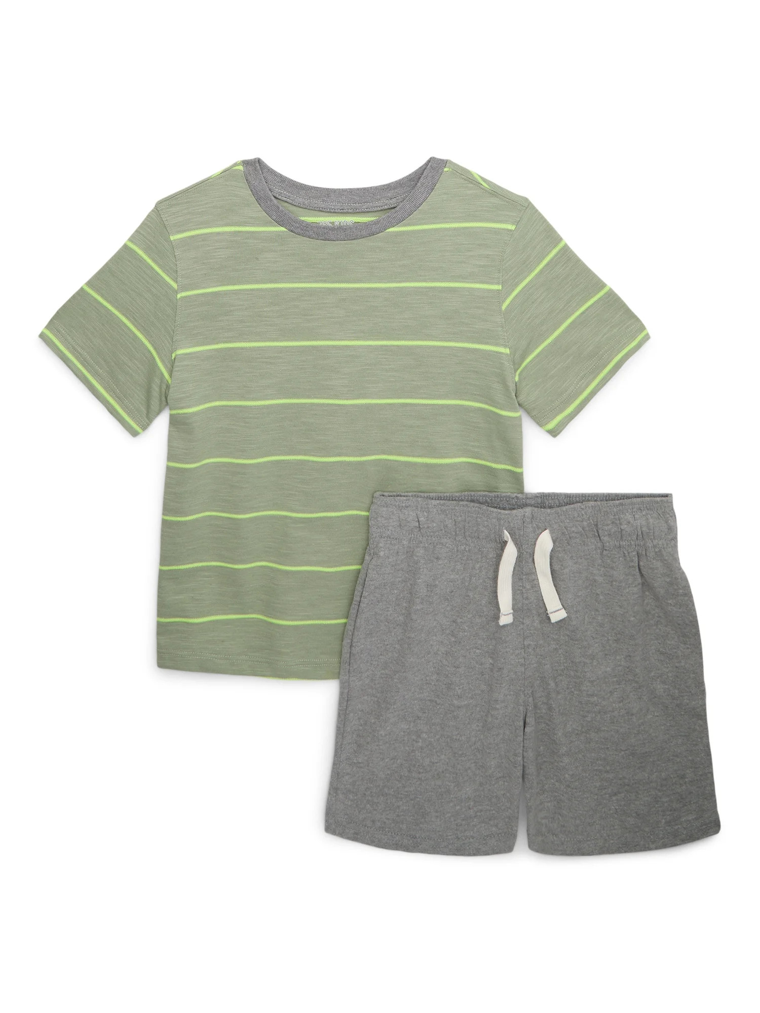 365 Kids From Garanimals Boys Mix and Match Short Sleeve Striped Tee & Knit Shorts Outfit Set, 2-... | Walmart (US)