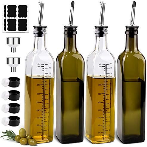 Amazon.com: 4 Pack 17oz Olive Oil Dispenser Bottle, sungwoo Oil and Vinegar Dispenser Set, Oil Bo... | Amazon (US)