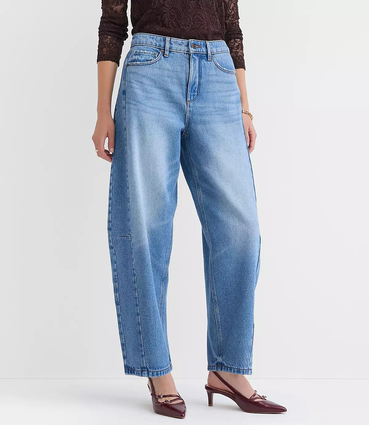 High Rise Horseshoe Jeans in Vintage Indigo | LOFT