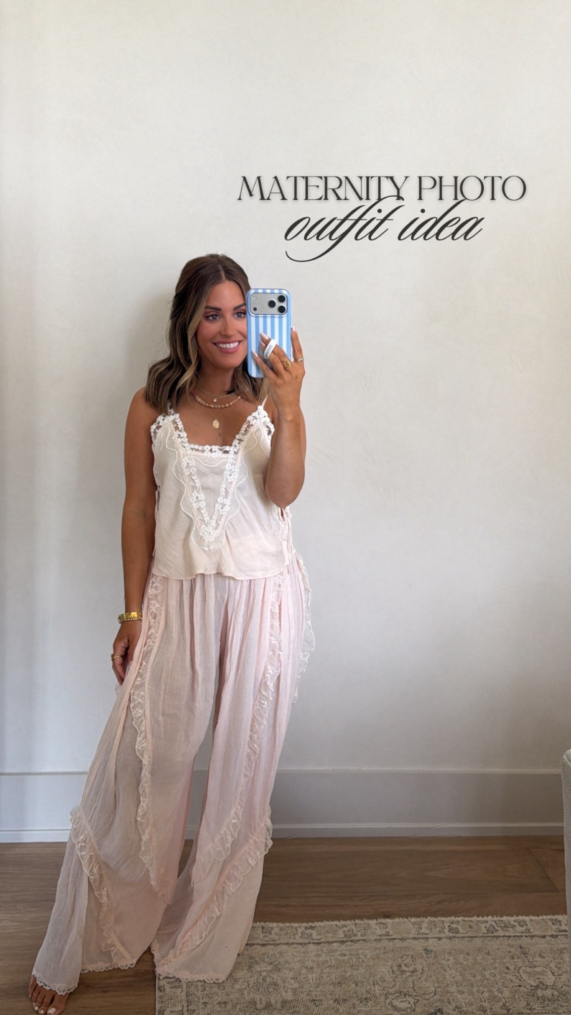 Wearing an XS in both the cami and pants- I have been wearing this outfit for weekly bump photos (when I can remember to take). Perfect pretty lounge set for a bride, expectant mom, etc. Would also be beautiful for maternity photos with your belly showing!  

Maternity, bump friendly, loungewear

#LTKootd #LTKBump #LTKmomlife