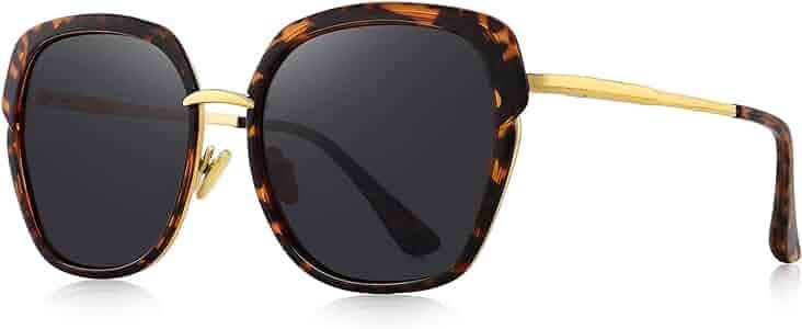 OLIEYE Vintage Oversized Shield Frame Women's Polarized Sunglasses Holiday Sunglasses for Women w... | Amazon (US)