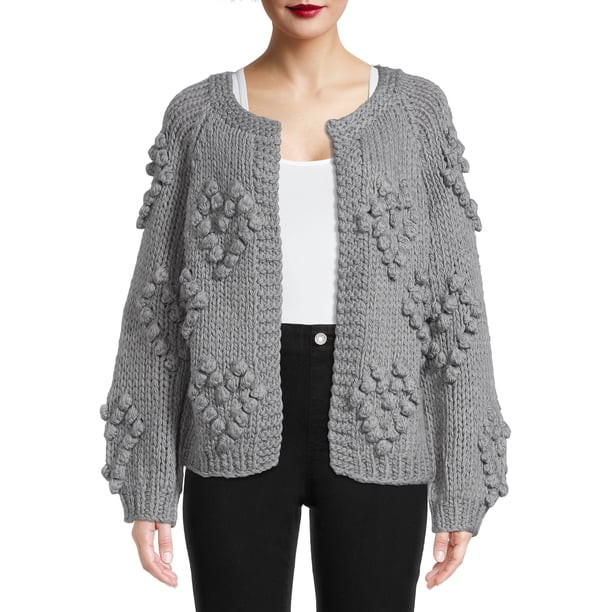 Debut Women's Heart Pompom Cardigan | Walmart (US)