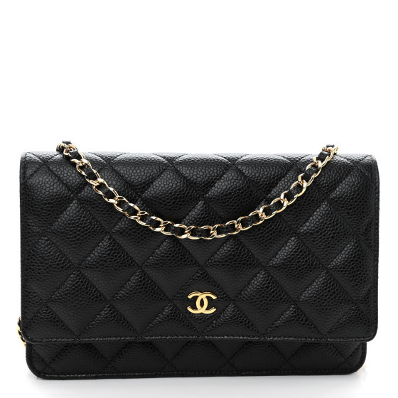 CHANEL Caviar Quilted Wallet on Chain WOC Black | FASHIONPHILE (US)