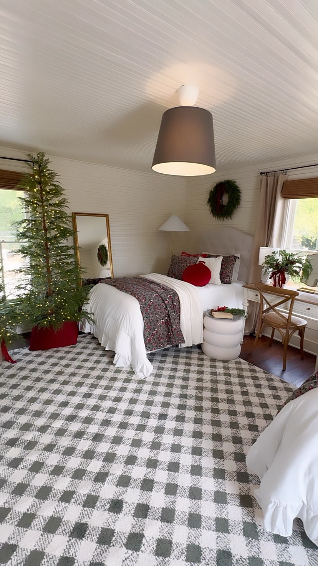  #walmartparner  Check out these new and upcoming arrivals from my collection at @Walmart! This plaid rug will also come in burgundy & white and will launch on 10/22! It also comes in beige and white and red and white already! Our new holiday bedding also just launched at @Walmart! And our new holiday pillows launch on Tuesday-mark your calendars they will go fast! #walmarthome 

#LTKVideo #LTKSeasonal #LTKHome