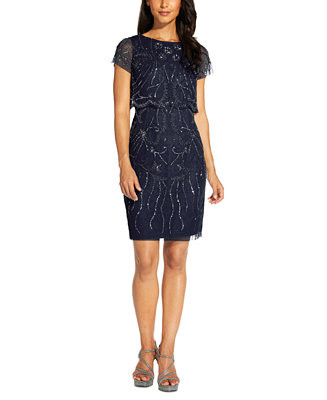 Embellished Overlay Dress | Macy's