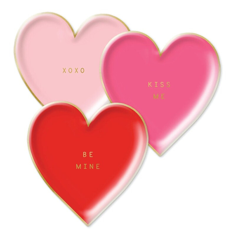 Candy Heart Be Mine Valentine Plates 9ct | Valentine's Day Decor | Galentine's Day Party | Be My ... | Etsy (US)
