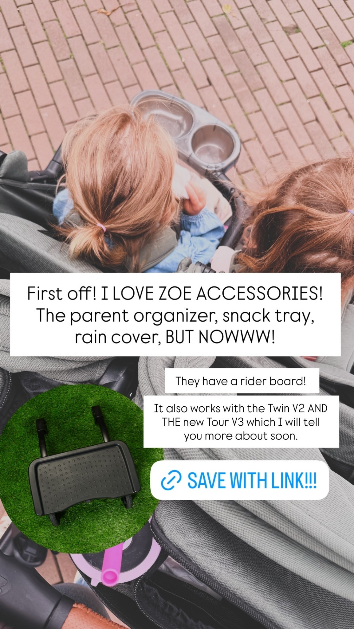 First off! I LOVE ZOE ACCESSORIES! The parent organizer, snack tray, rain cover, BUT NOWWW! They have a rider board! 

It also works with the Twin V2 AND THE new Tour V3 which I will tell you more about soon.

#LTKmomlife #LTKKids #LTKBump