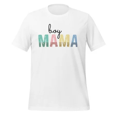 Colorful Boy Mama T-Shirt Fun Mom Life Tee Trendy Graphic Shirt for Mothers (XS) | Walmart (US)