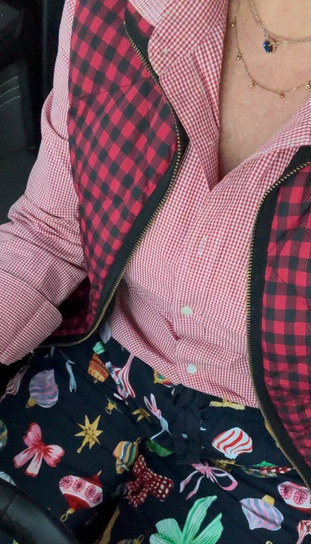 Pattern mixing, but make it cozy and intentional.

This look pairs a classic red gingham button-down with a buffalo plaid quilted vest for layered texture, then finishes with festive printed bottoms for a playful seasonal twist. It’s the perfect casual outfit for running errands, holiday events, or everyday winter wear when you still want personality in your outfit. Comfortable, classic, and fun—this is how I like to style everyday layers.

Shop each piece linked and recreate this easy mixed-print outfit.

⸻

red gingham shirt
gingham button down top
women’s gingham blouse
buffalo plaid vest
plaid quilted vest women
red and black plaid vest
layered winter outfit women
pattern mixed outfit women
casual holiday outfit women
festive casual outfit
holiday pattern mixing
women’s winter layering outfit
cozy casual winter look
everyday winter outfit women
holiday errands outfit
Christmas casual outfit
winter gingham outfit
plaid and gingham outfit
women’s casual holiday wear
comfortable winter outfit
women’s printed pants
festive print bottoms
holiday lounge outfit
casual Christmas day outfit
women’s seasonal style
holiday layering ideas
classic winter outfit women
affordable holiday fashion
LTK holiday outfit
women’s cozy chic outfit
midlife fashion winter
over 40 holiday outfit
over 50 casual winter style
mom winter outfit ideas
everyday festive outfit
holiday print mixing outfit
women’s casual plaid outfit


#LTKootd #LTKHoliday #LTKFindsUnder50