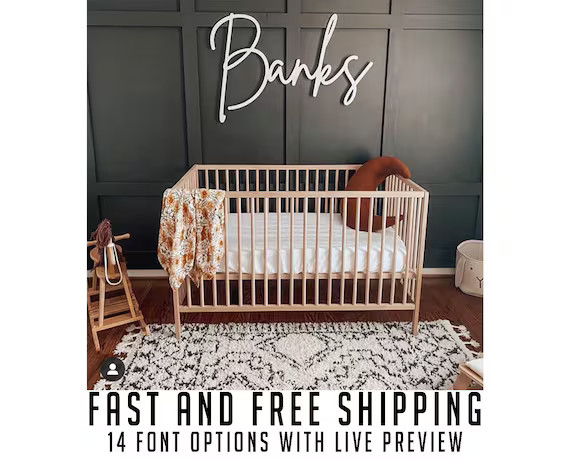 Custom wood name sign for nursery girl, boy, over crib sign, baby name sign, family name sign, cu... | Etsy (US)